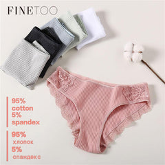 Cotton Panty 3Pcs Sexy Low-Rise Panty Intimates - saadatstore