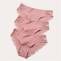 Cotton Panty 3Pcs Sexy Low-Rise Panty Intimates - saadatstore