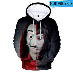 Hot sale 3D Hoodies sweatshirt print TV series La casa de papel Money Heist House of Paper Men/Women Casual Loose Clothing - saadatstore