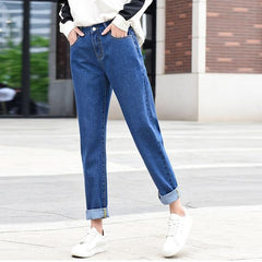 new women 2019 brand fashion jeans black white blue harem pants washed denim pants female loose casual jeans vintage mom jeans - saadatstore