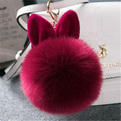 Pom Pom Keychains Fake Rabbit - saadatstore