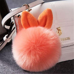 Pom Pom Keychains Fake Rabbit - saadatstore