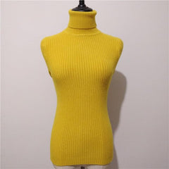 Sweater casual solid turtleneck female pullover full sleeve - saadatstore