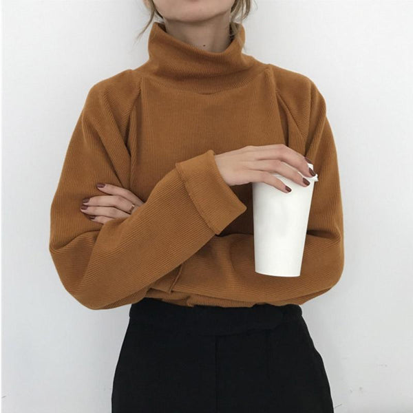 Sweater Turtleneck Knitted Jumpers for Women - saadatstore