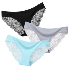 Sexy Women Panties 3Pcs Transparent  String Pants - saadatstore