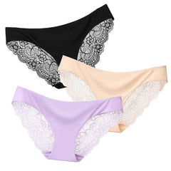 Sexy Women Panties 3Pcs Transparent  String Pants - saadatstore