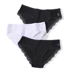 Cotton Panty 3Pcs Sexy Low-Rise Panty Intimates - saadatstore