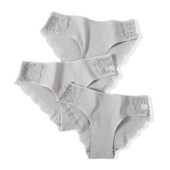 Cotton Panty 3Pcs Sexy Low-Rise Panty Intimates - saadatstore