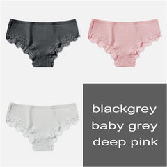 Cotton Panty 3Pcs Sexy Low-Rise Panty Intimates - saadatstore