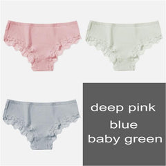 Cotton Panty 3Pcs Sexy Low-Rise Panty Intimates - saadatstore