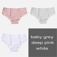 Cotton Panty 3Pcs Sexy Low-Rise Panty Intimates - saadatstore