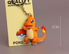 Hot New Japan Anime Pokemon Key Chain Pikachu Charmander Bulbasaur Cartoon Cute Toy Pendant Cosplay Badge Snorlax Fancy Gift - saadatstore