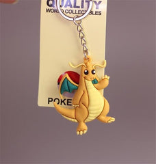 Hot New Japan Anime Pokemon Key Chain Pikachu Charmander Bulbasaur Cartoon Cute Toy Pendant Cosplay Badge Snorlax Fancy Gift - saadatstore