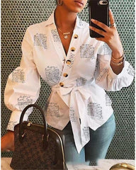 Long Sleeve Women V Neck Tops And Blouses - saadatstore