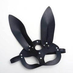 Sexy Cosplay Rabbit Bunny Masks Women Girl Black Leather Adjustable Adult Play Special Cat Ears Halloween Party Masks Costume - saadatstore