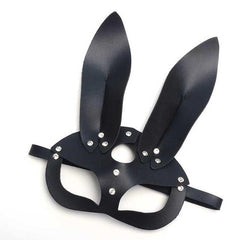 Sexy Cosplay Rabbit Bunny Masks Women Girl Black Leather Adjustable Adult Play Special Cat Ears Halloween Party Masks Costume - saadatstore