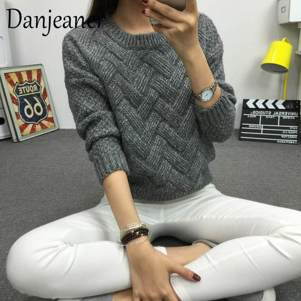 Vintage Women Sweater New Fashion O-neck Pullover