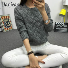 Vintage Women Sweater New Fashion O-neck Pullover