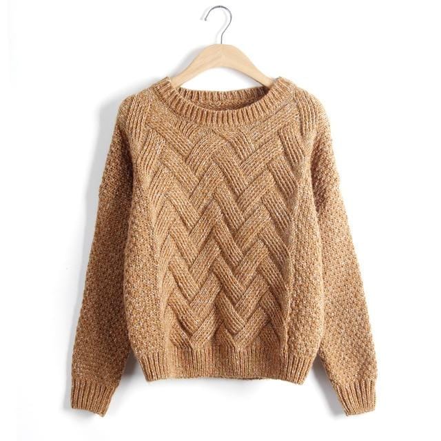 Vintage Women Sweater New Fashion O-neck Pullover