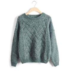 Vintage Women Sweater New Fashion O-neck Pullover