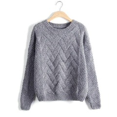 Vintage Women Sweater New Fashion O-neck Pullover