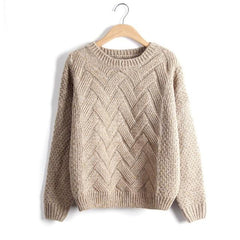 Vintage Women Sweater New Fashion O-neck Pullover