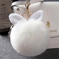 Pom Pom Keychains Fake Rabbit - saadatstore