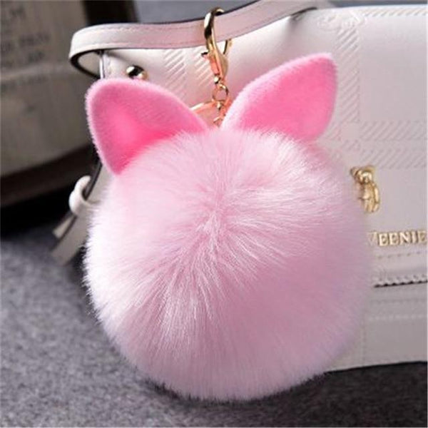 Pom Pom Keychains Fake Rabbit - saadatstore