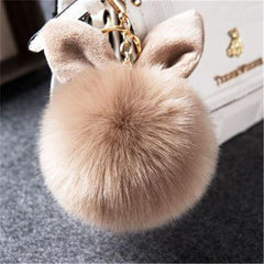 Pom Pom Keychains Fake Rabbit - saadatstore