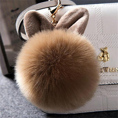 Pom Pom Keychains Fake Rabbit - saadatstore