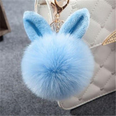 Pom Pom Keychains Fake Rabbit - saadatstore