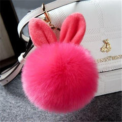 Pom Pom Keychains Fake Rabbit - saadatstore