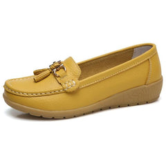 Spring Flats Women Shoes Loafers Genuine Leather Women Flats Slip On Women's Loafers Female Moccasins Shoes Plus Size 35-44 - saadatstore