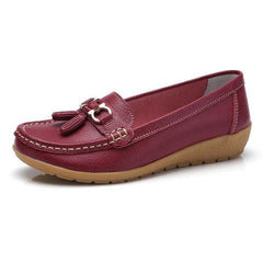 Spring Flats Women Shoes Loafers Genuine Leather Women Flats Slip On Women's Loafers Female Moccasins Shoes Plus Size 35-44 - saadatstore