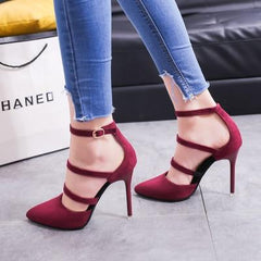 Shoes European and American Fashion High Heels Pointed - saadatstore