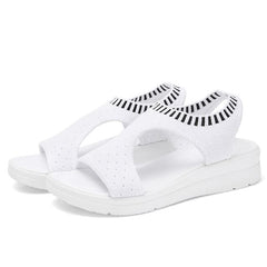 Wild Elastic Belt Sports Sandals Summer New Women's Shoes Women's Thick Bottom Fish Mouth Mesh Sandals Drop Shipping - saadatstore