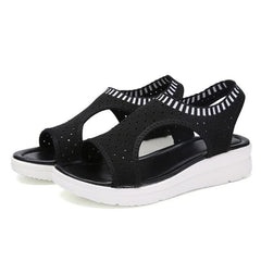 Wild Elastic Belt Sports Sandals Summer New Women's Shoes Women's Thick Bottom Fish Mouth Mesh Sandals Drop Shipping - saadatstore