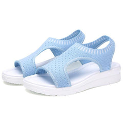 Wild Elastic Belt Sports Sandals Summer New Women's Shoes Women's Thick Bottom Fish Mouth Mesh Sandals Drop Shipping - saadatstore