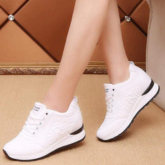 Women's casual shoes 2019 spring thick bottom wedge female sports shoes interior sports increase ladies student shoes - saadatstore