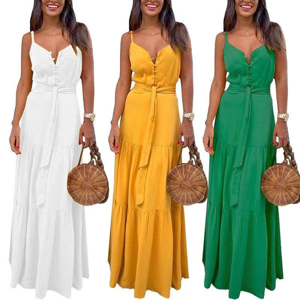 Summer Women Holiday Maxi Long Shirt Dress saadatstore 