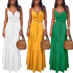 Summer Women Holiday Maxi Long Shirt Dress saadatstore 