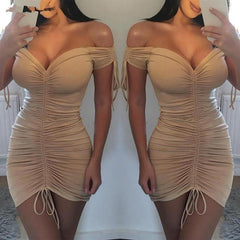 UK Women Bodycon Pencil Dress Ladies Summer Clubwear Mini Dress Women Summer Sexy Dresses Polyester V-neck Dresses saadatstore 